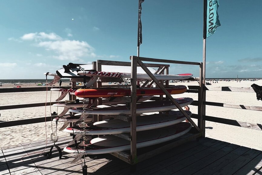 Surfboards from the surf school