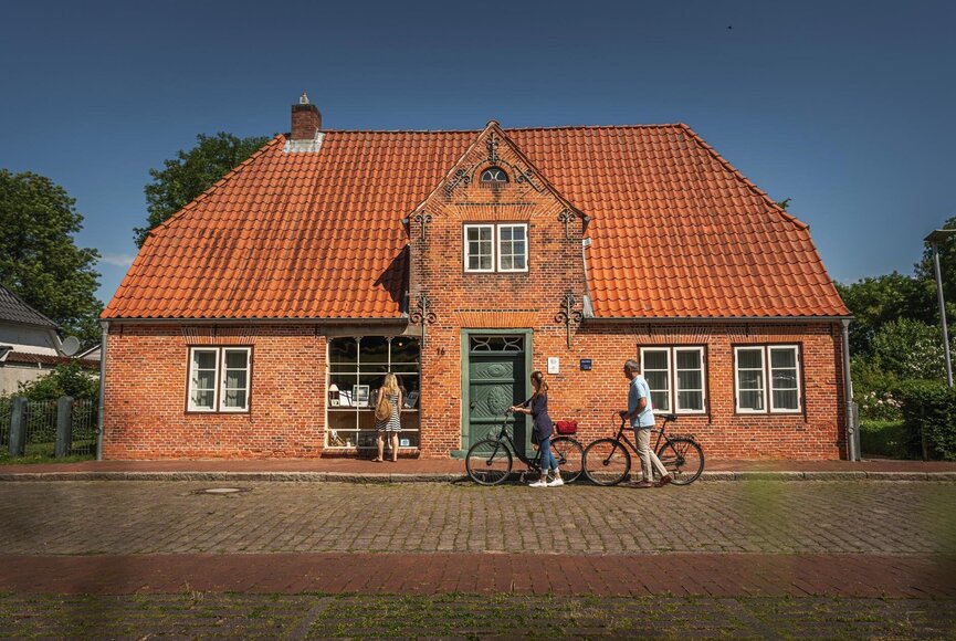 Blick auf den historischen Kaufmannsladen Haus Peters