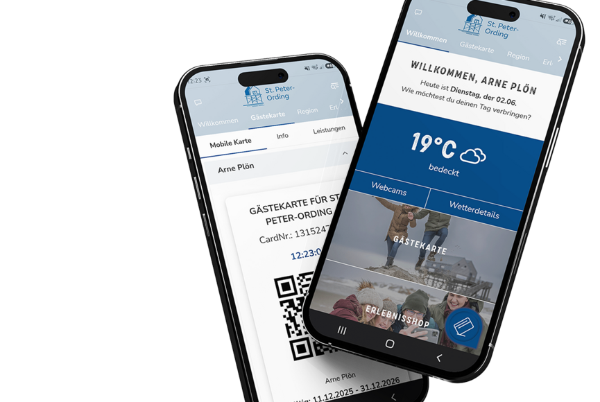 Mockup vom Handy mit digitaler Gästekarte