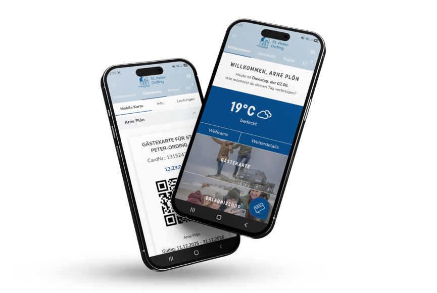 Mockup Handy mit Gästekarte