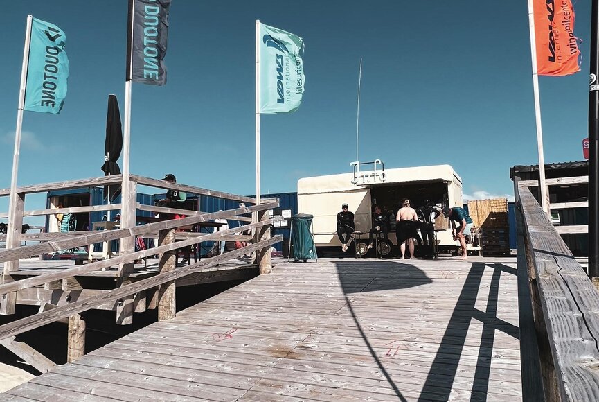Entrance to the surf school in Ording